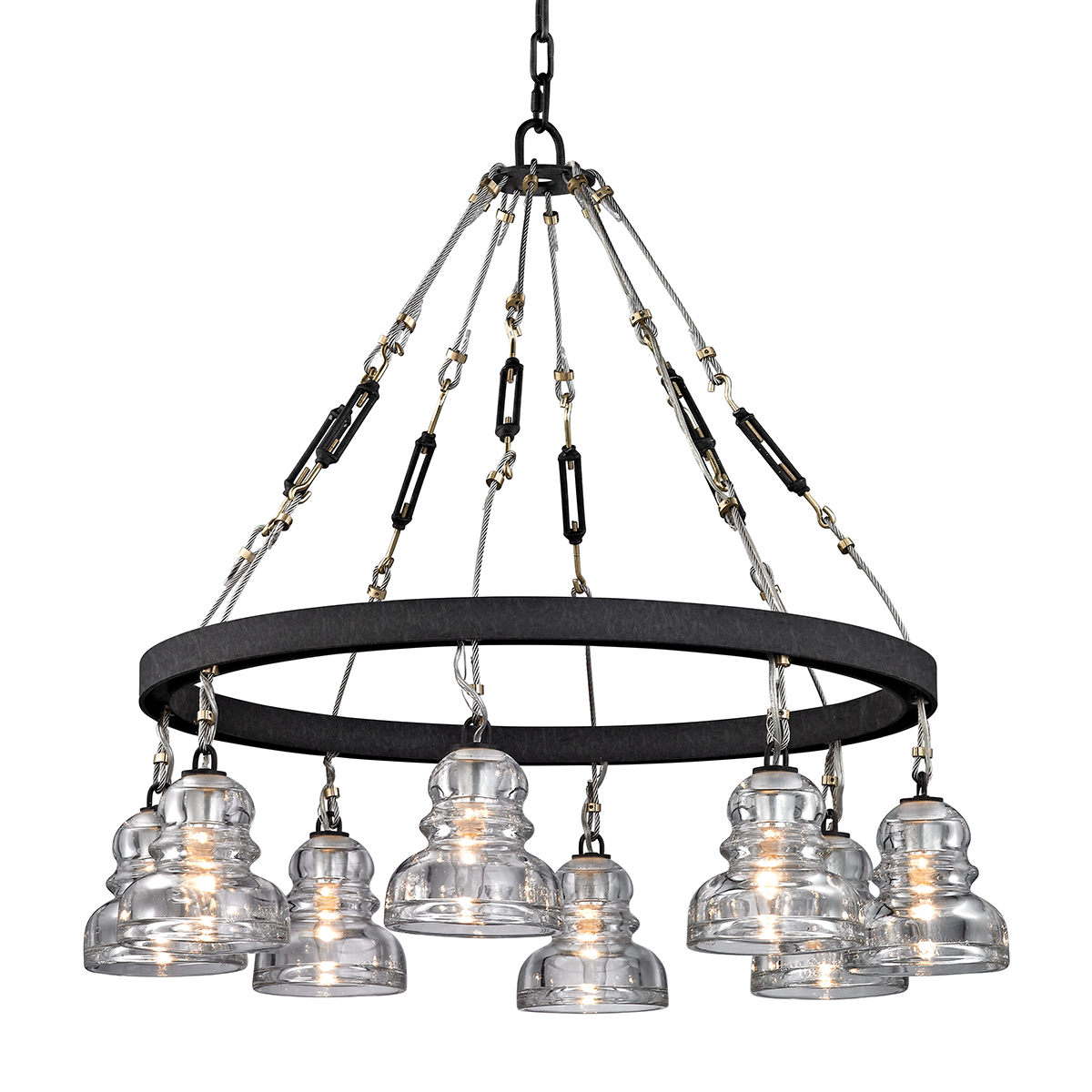 Troy Lighting Menlo Park Chandelier Chandelier Troy Lighting DEEP BRONZE 32.75x32.75x30.25 