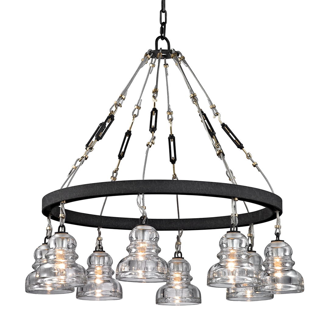 Troy Lighting Menlo Park Chandelier Chandeliers Troy Lighting DEEP BRONZE 32.75x32.75x30.25 