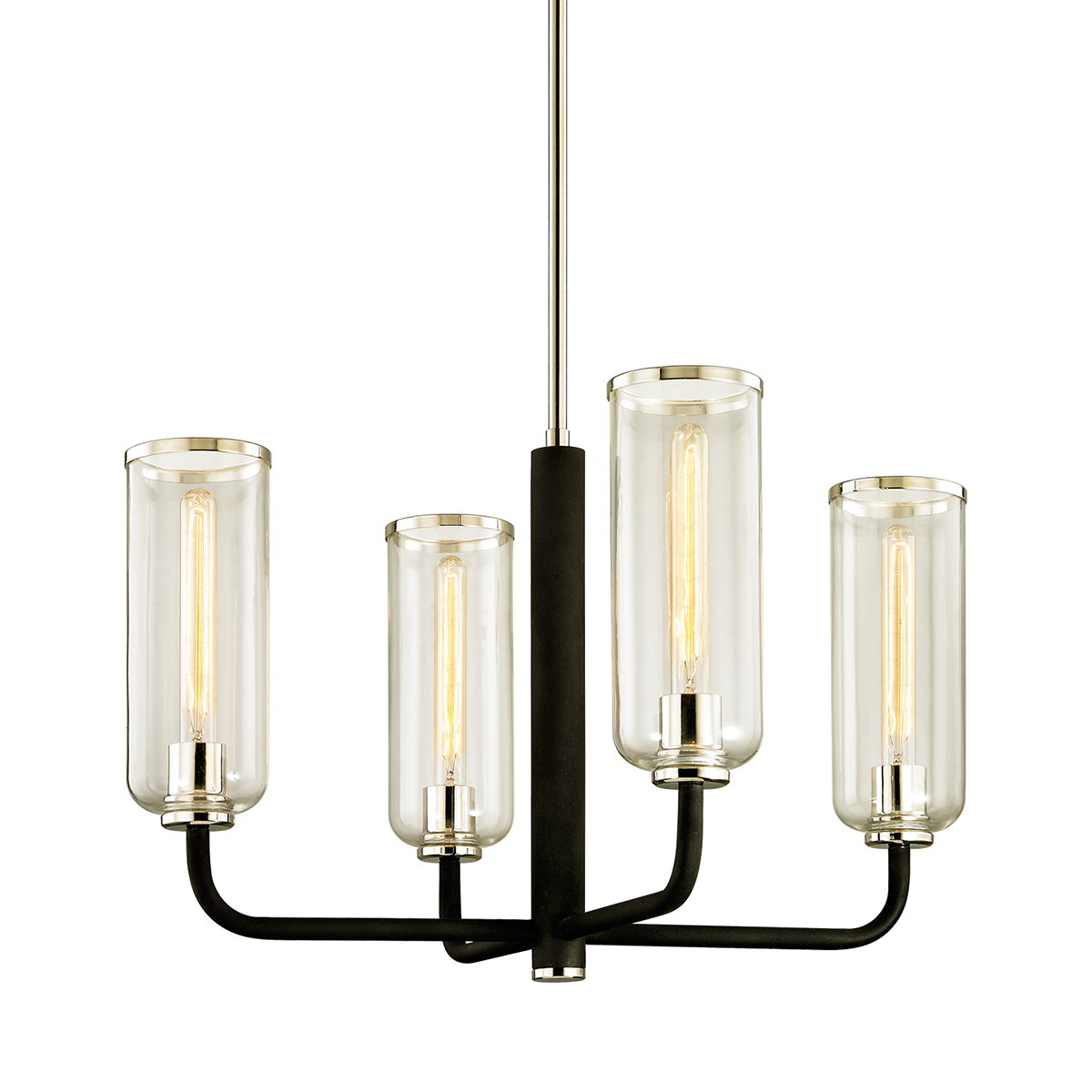 Troy Lighting Aeon Chandelier Chandelier Troy Lighting CARBIDE BLK & POL NICKEL 28.75x28.75x18 