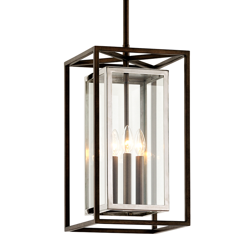 Troy Lighting Morgan Lantern Pendants Troy Lighting BRONZE/STAINLESS STEEL 10.5x10.75x27.75 