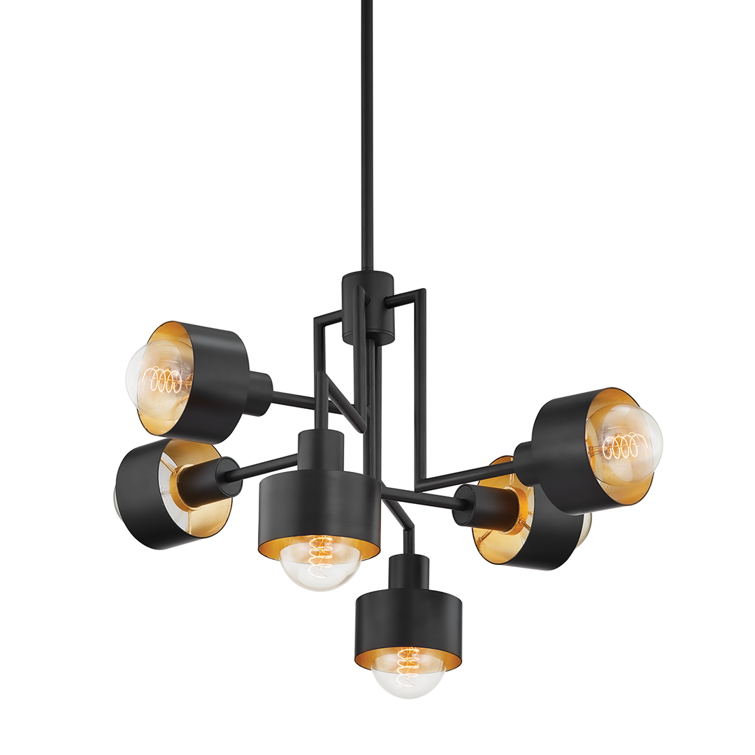 Troy Lighting North Chandelier Chandeliers Troy Lighting SOFT BLACK/GOLD LEAF 25.5x25.5x16.75 