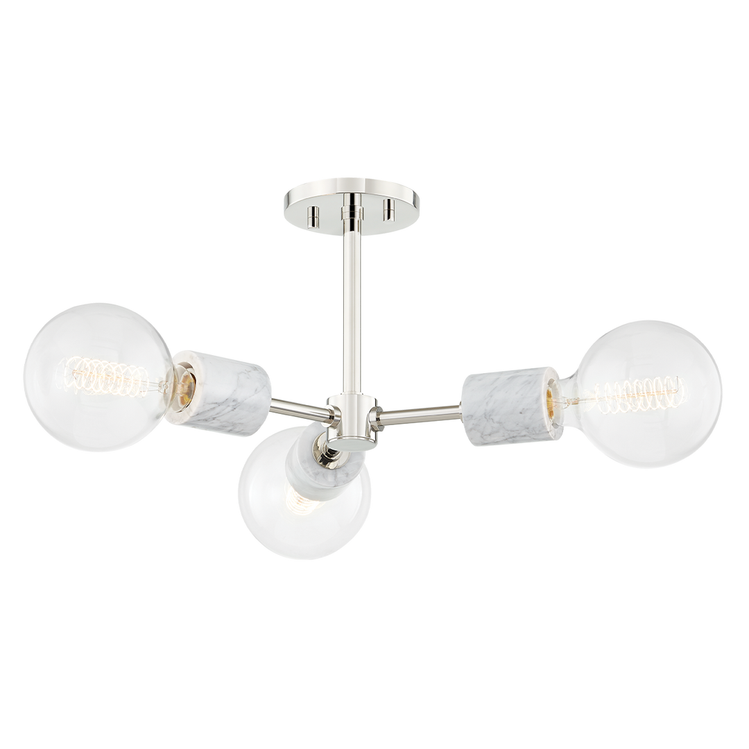 Mitzi Asime Semi Flush Ceiling Semi Flush Mounts Mitzi Polished Nickel  