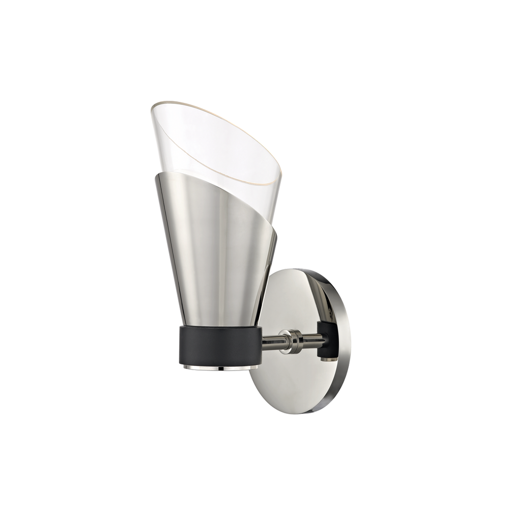 Mitzi Angie Wall Sconce Wall Sconces Mitzi Polished Nickel/black 4.5x4.5x10.75 