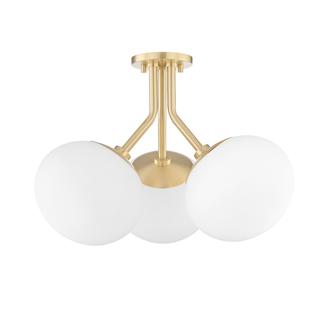 Mitzi Estee Semi Flush Ceiling Semi Flush Mounts Mitzi Aged Brass  