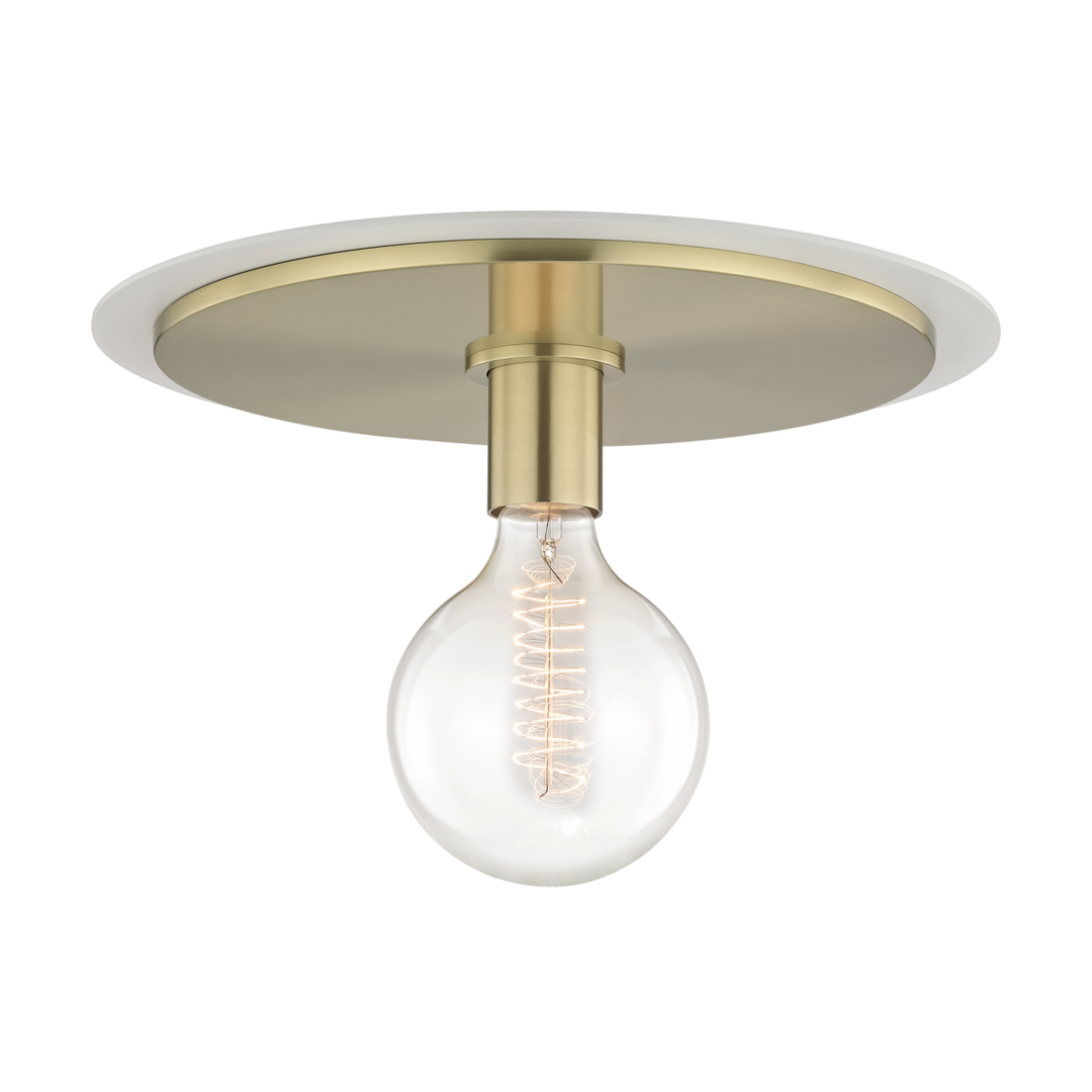 Mitzi Milo Flush Mount Ceiling Flush Mounts Mitzi Aged Brass/soft Off White 14x14x9.75 