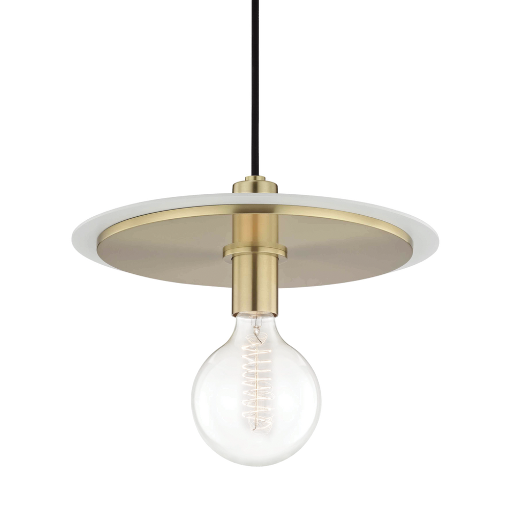 Mitzi Milo Pendant Pendants Mitzi Aged Brass/soft Off White 14x14x10 