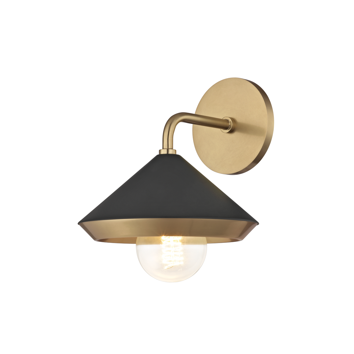 Mitzi Marnie Wall Sconce Wall Sconce Mitzi Aged Brass/black  