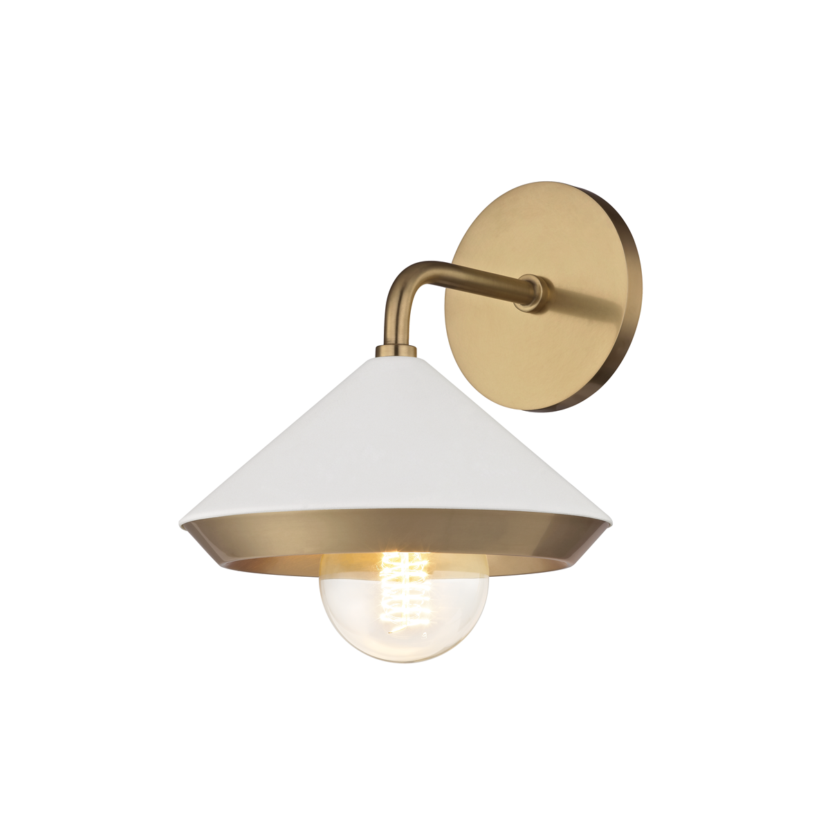 Mitzi Marnie Wall Sconce Wall Sconce Mitzi Aged Brass/soft Off White  