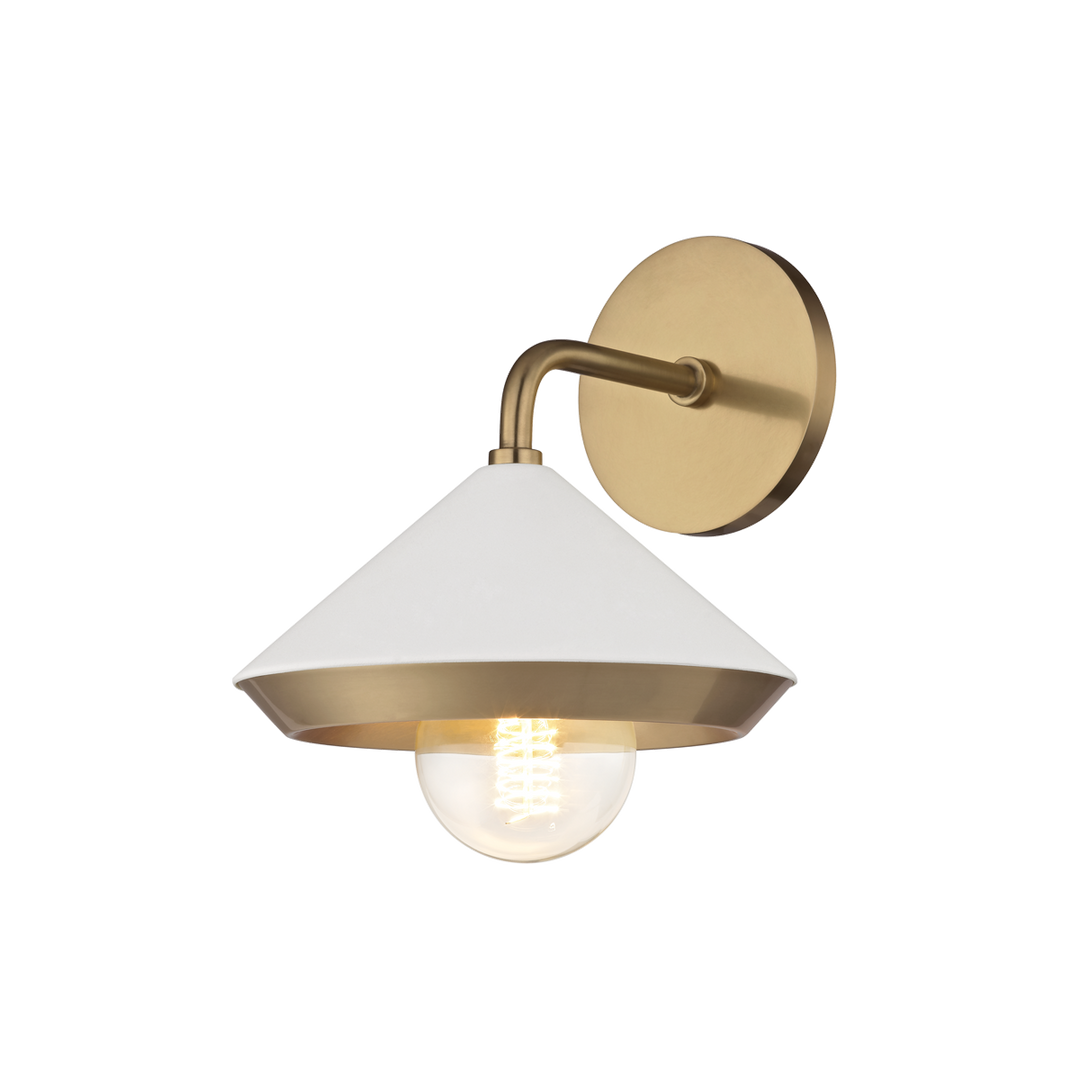 Mitzi Marnie Wall Sconce Wall Sconces Mitzi Aged Brass/soft Off White  