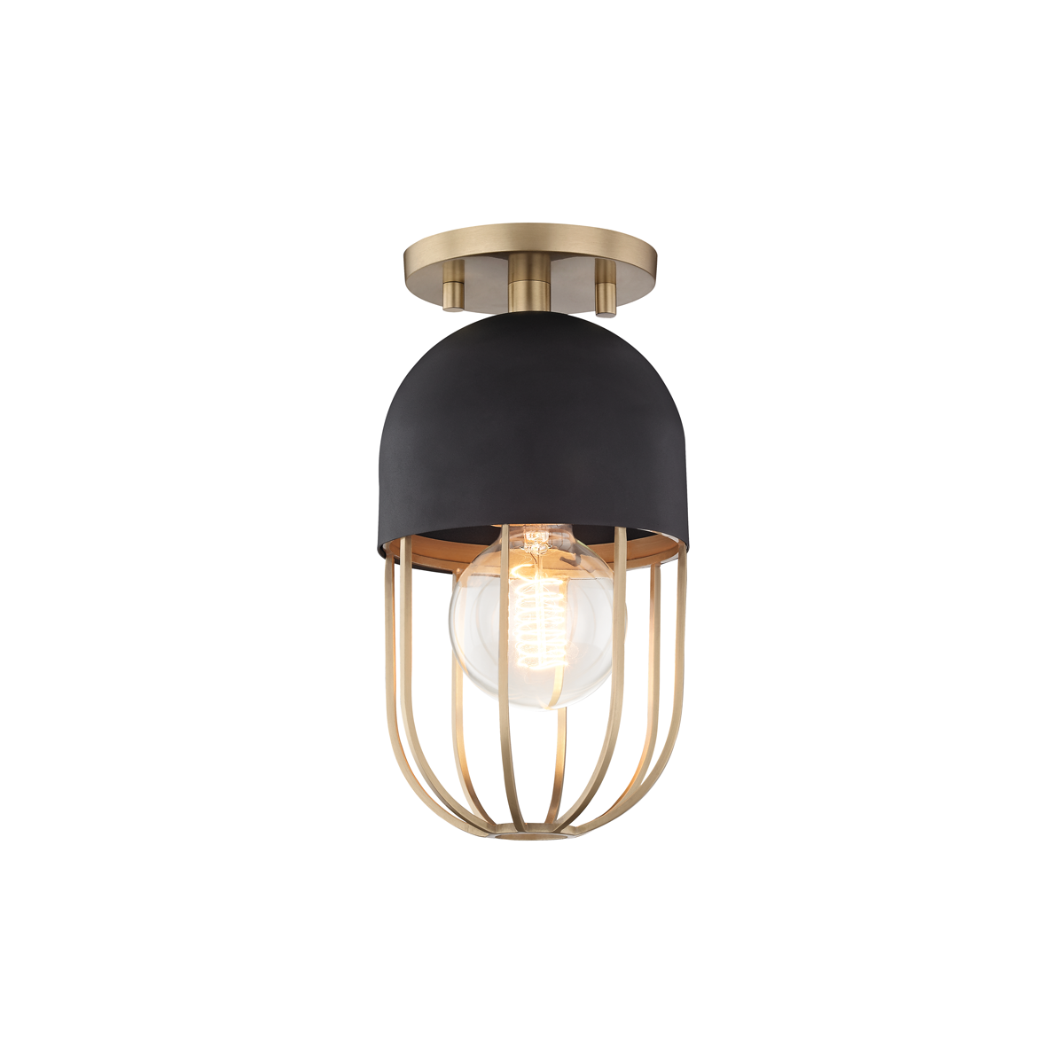 Mitzi Haley Semi Flush Semi Flush Mitzi Aged Brass/black  