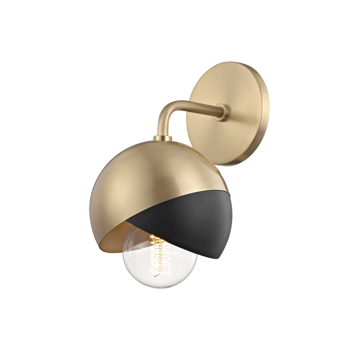 Mitzi Emma Wall Sconce Wall Sconce Mitzi Aged Brass/black  