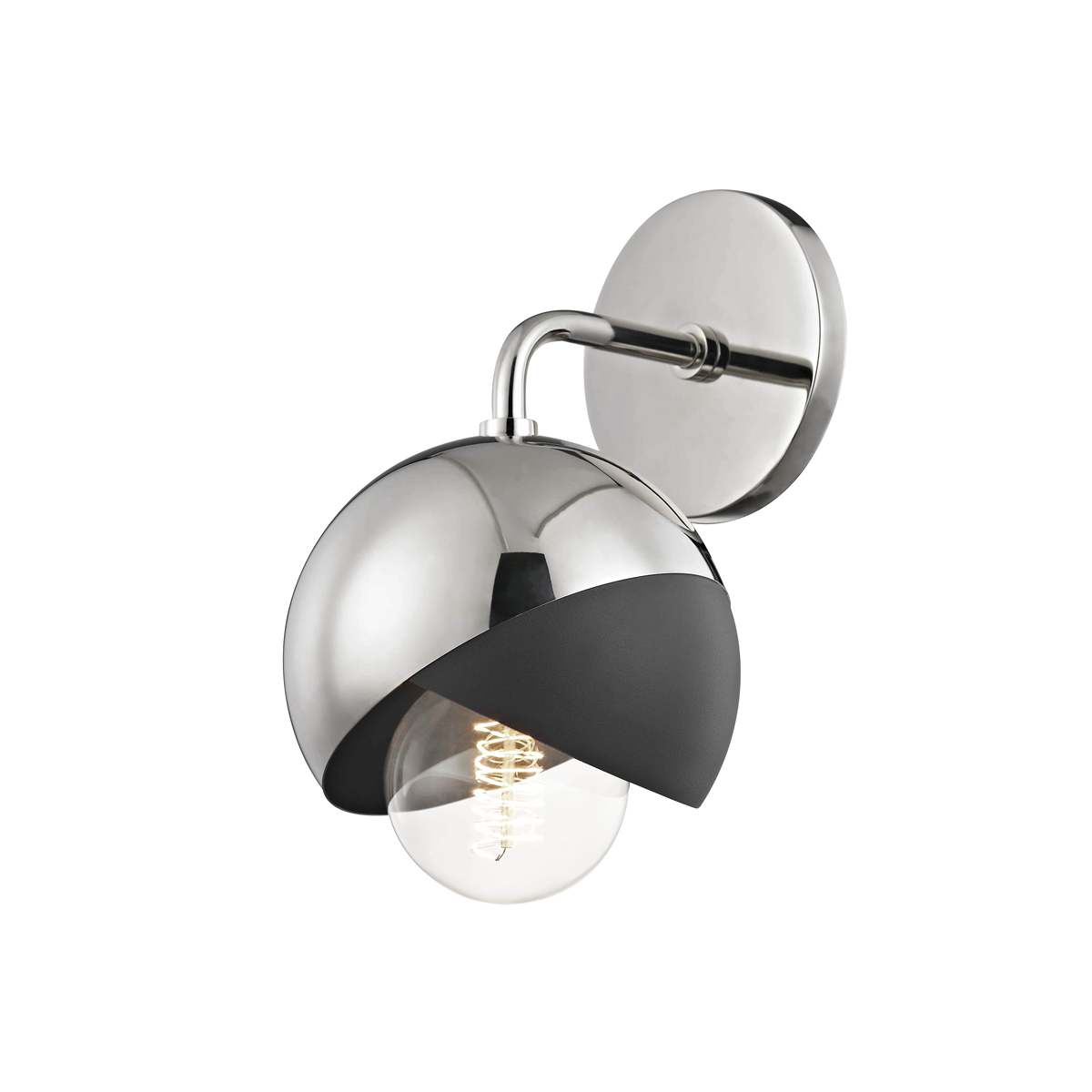 Mitzi Emma Wall Sconce Wall Sconce Mitzi Polished Nickel/black  