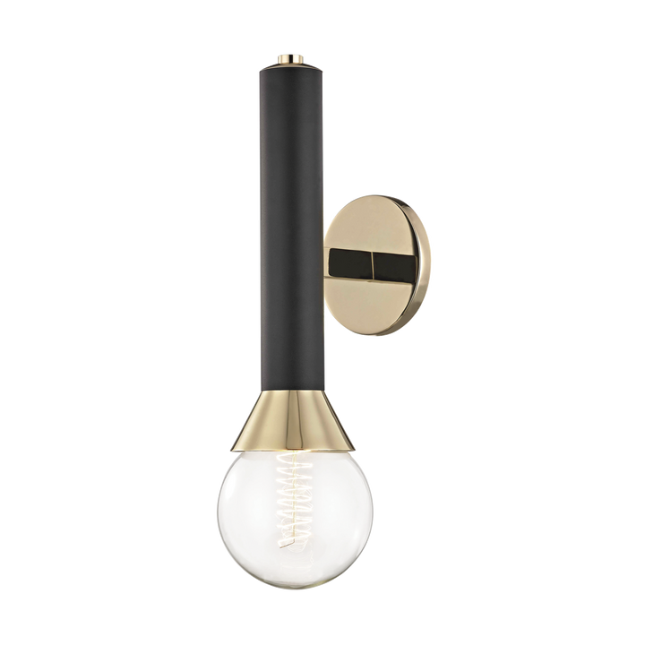 Mitzi Via Wall Sconce Wall Sconces Mitzi Polished Brass/black  