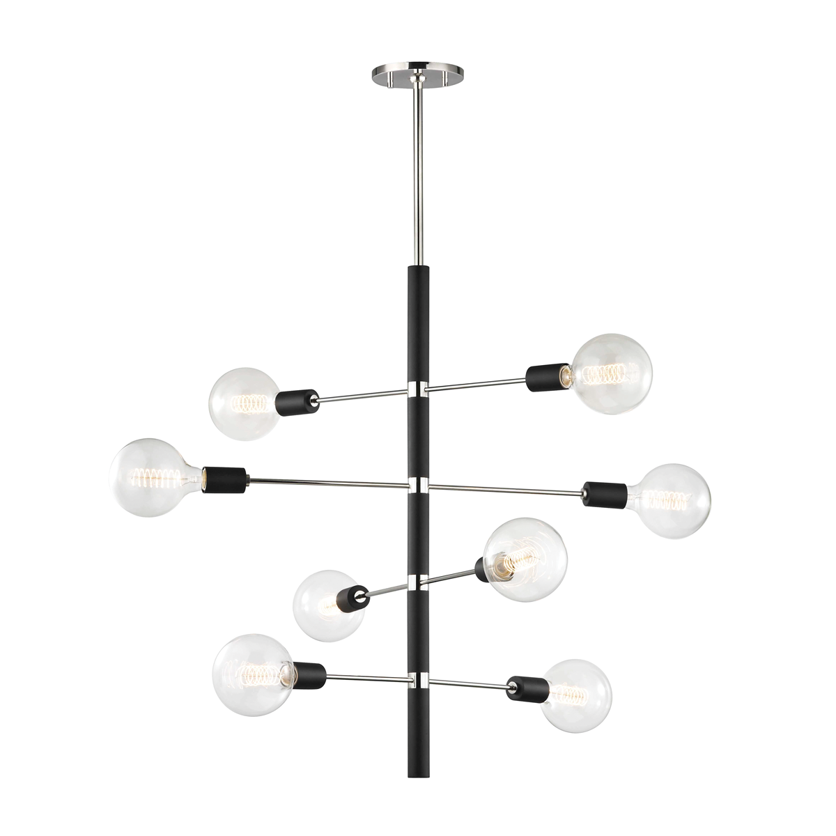 Mitzi Astrid Chandelier Chandelier Mitzi Polished Nickel/black 28x28x32.25 