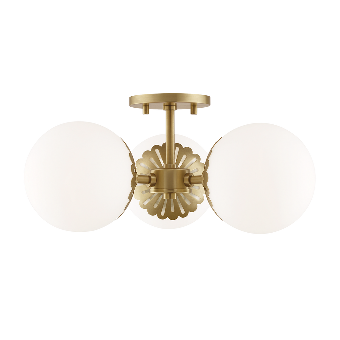 Mitzi Paige Semi Flush Ceiling Semi Flush Mounts Mitzi Aged Brass  