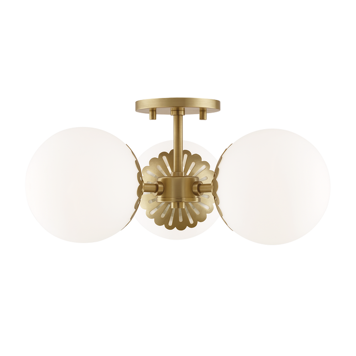 Mitzi Paige Semi Flush Ceiling Semi Flush Mounts Mitzi Aged Brass  