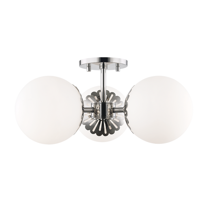 Mitzi Paige Semi Flush Ceiling Semi Flush Mounts Mitzi Polished Nickel  