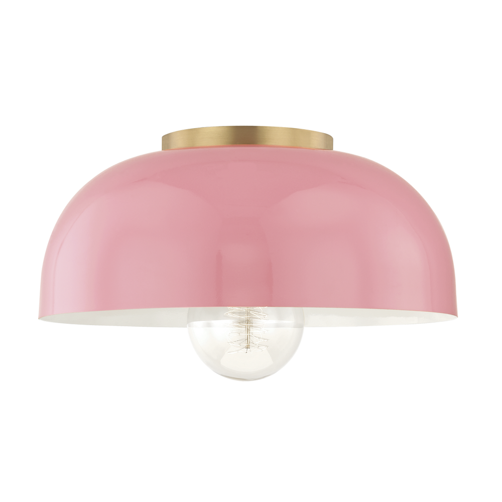 Mitzi Avery Flush Mount Ceiling Flush Mounts Mitzi Aged Brass/pink 14x14x8.5 