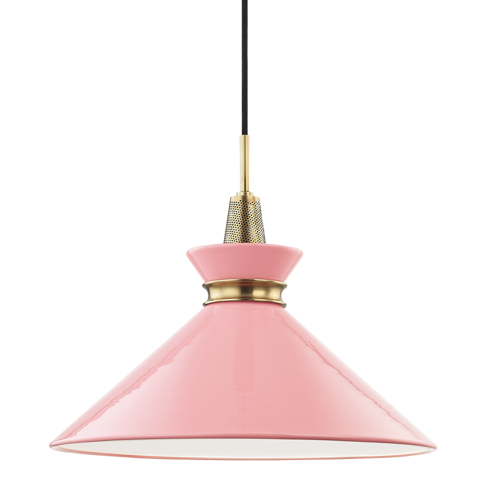 Mitzi Kiki Pendant Pendants Mitzi Aged Brass/pink 18x18x15.25 