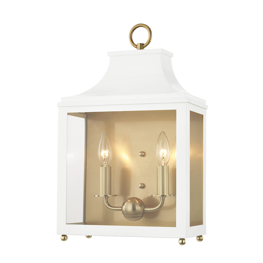 Mitzi Leigh Wall Sconce Wall Sconces Mitzi Aged Brass/soft Off White  