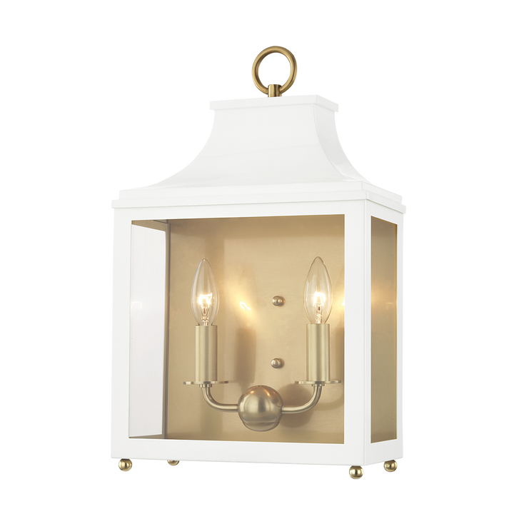 Mitzi Leigh Wall Sconce Wall Sconces Mitzi Aged Brass/soft Off White  