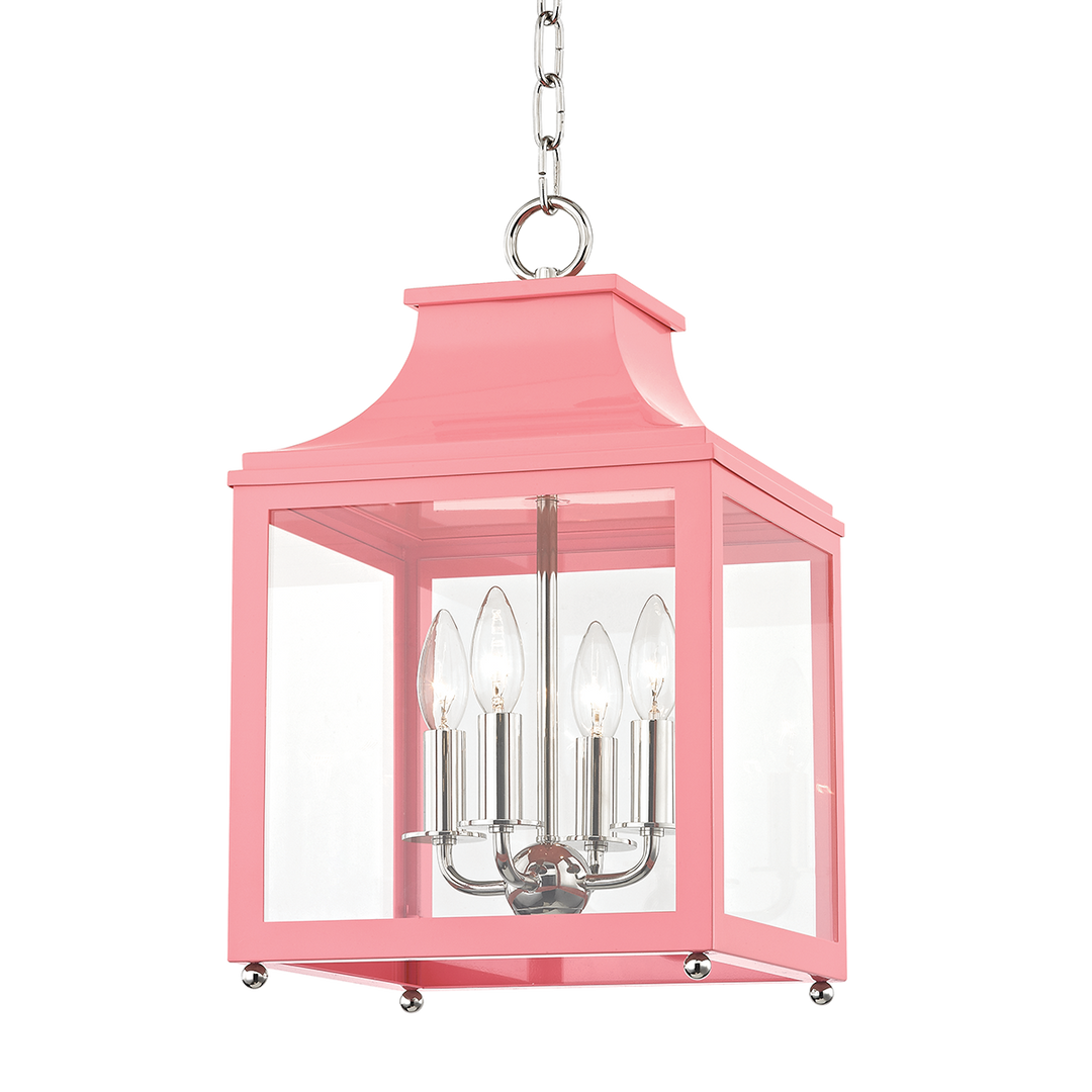 Mitzi Leigh Lantern Pendants Mitzi Polished Nickel/pink  