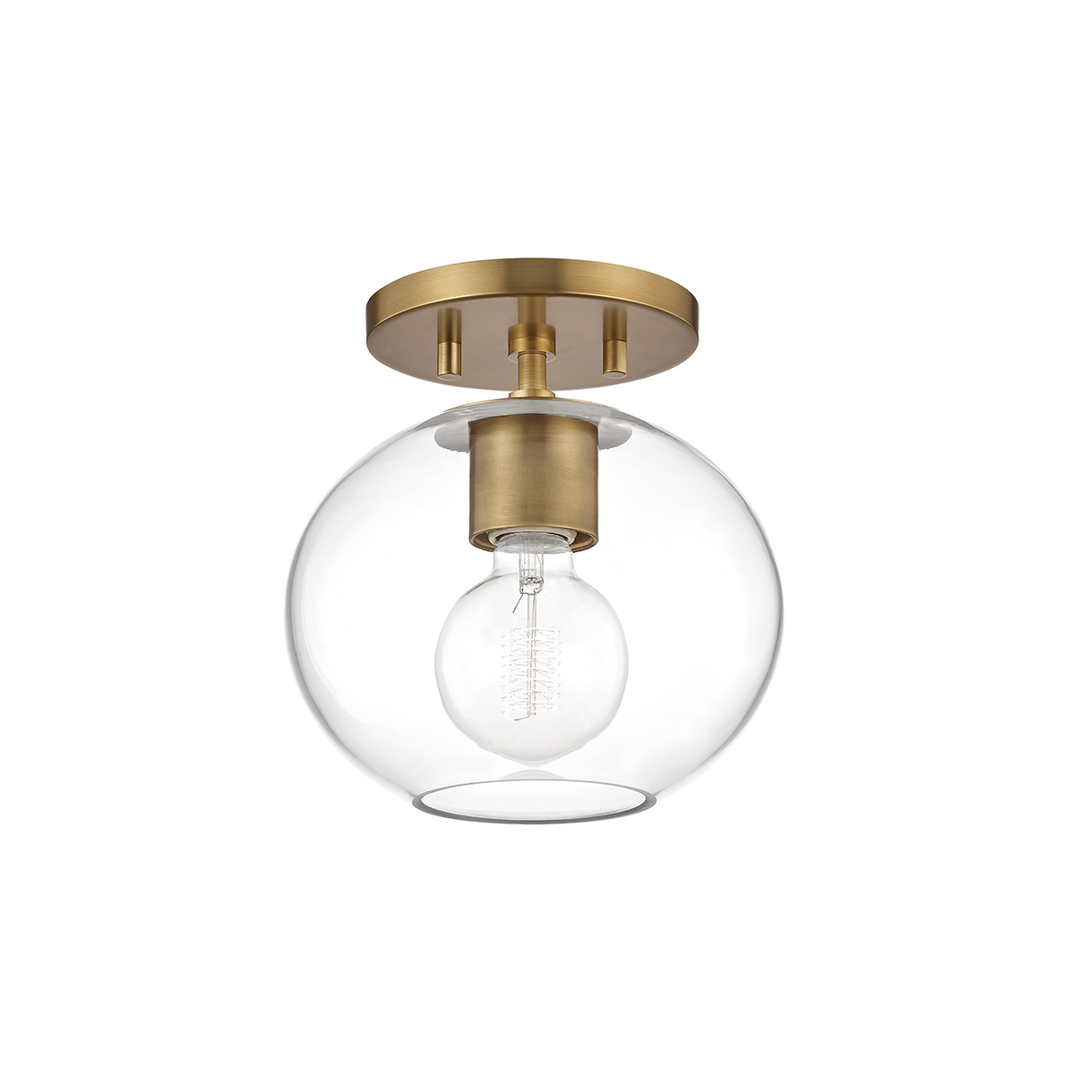 Mitzi Margot Semi Flush Ceiling Semi Flush Mounts Mitzi Aged Brass 7x8.25x8.5 