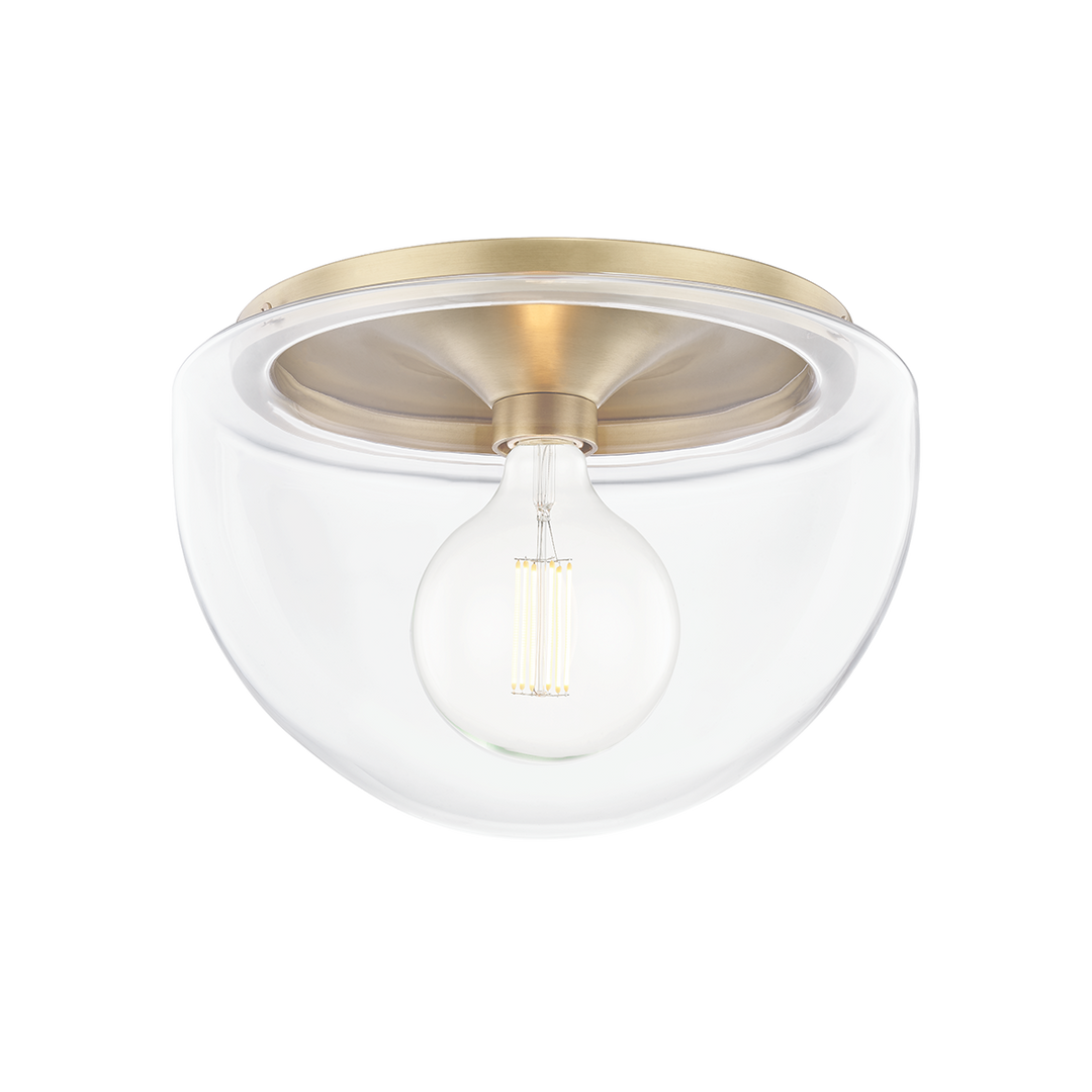 Mitzi Grace Flush Mount Ceiling Flush Mounts Mitzi Aged Brass 4.75x13.75x9.5 