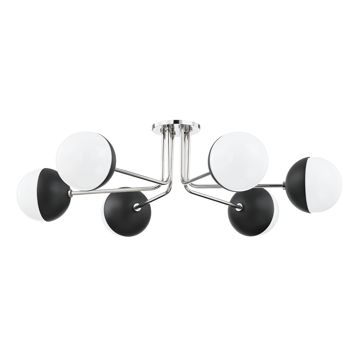 Mitzi Renee Semi Flush Semi Flush Mitzi Polished Nickel/black  