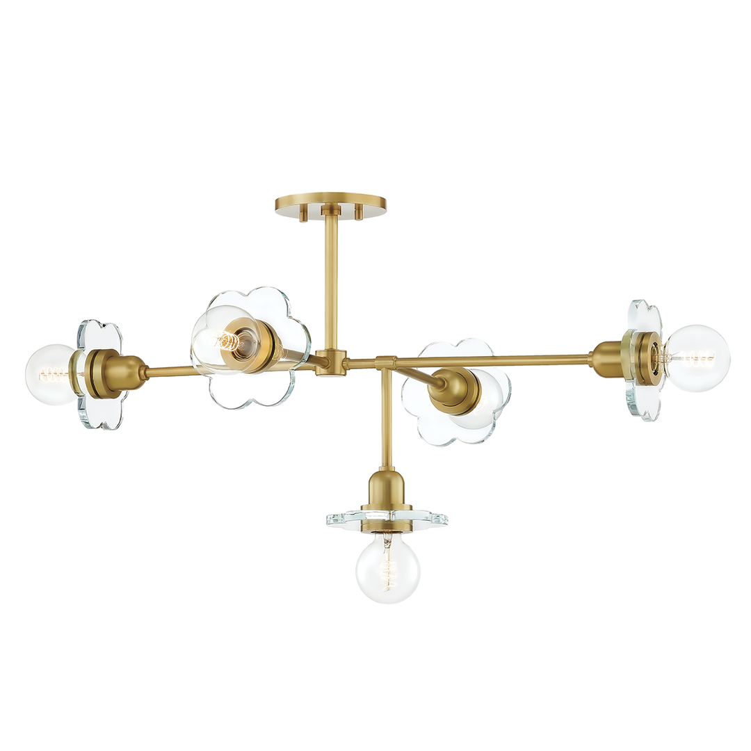 Mitzi Alexa Chandelier Chandeliers Mitzi Aged Brass 36.75x27.5x15 