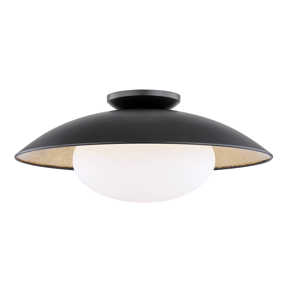 Mitzi Cadence Semi Flush Ceiling Semi Flush Mounts Mitzi Black Lustro/gold Leaf Combo 11.75x21x9 