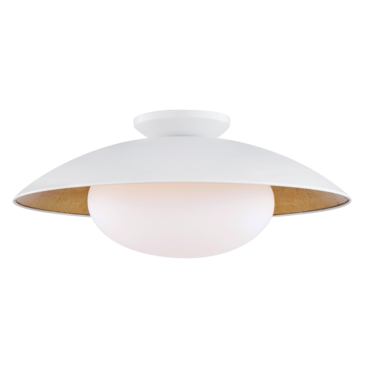 Mitzi Cadence Semi Flush Semi Flush Mitzi White Lustro/gold Leaf Combo 11.75x21x9 