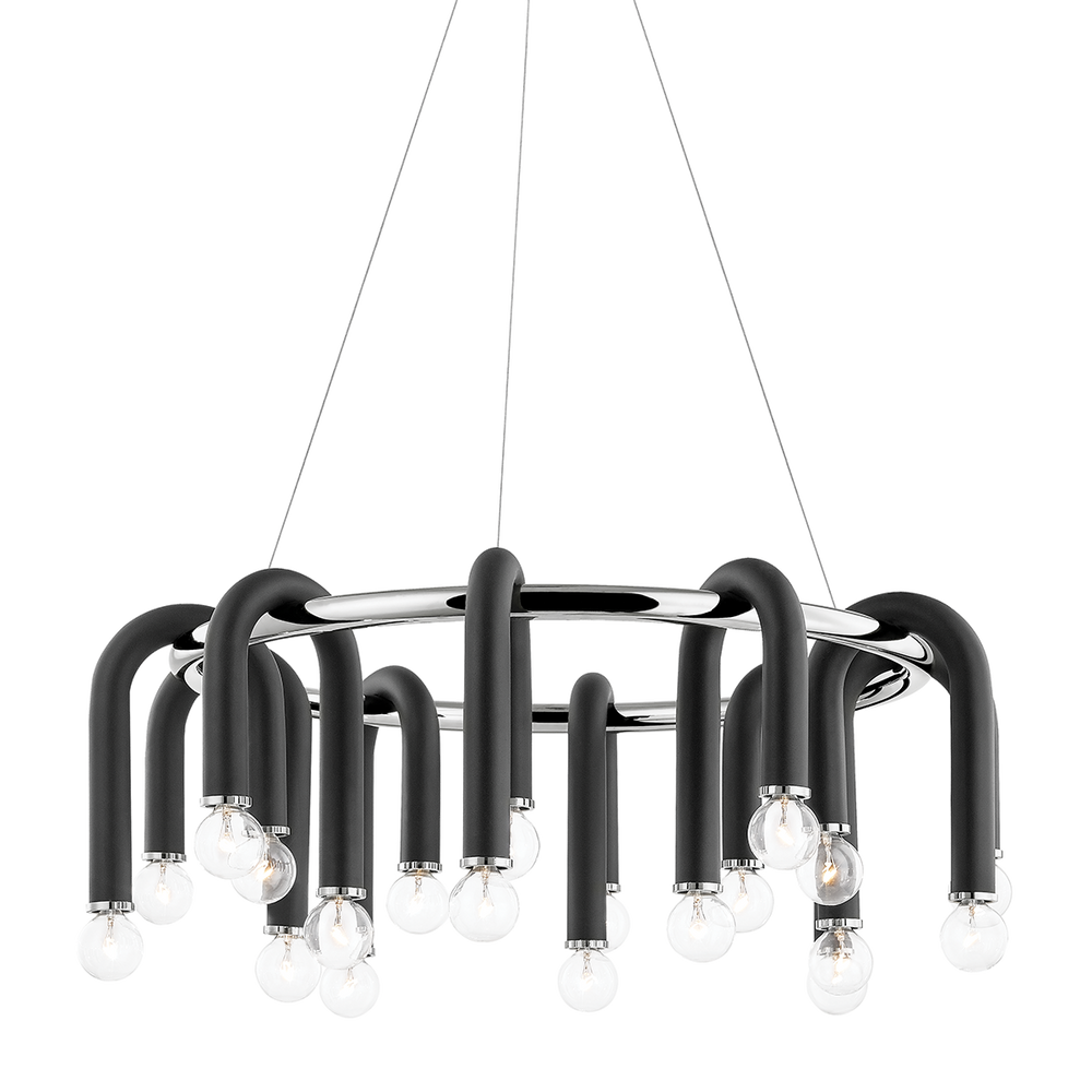 Mitzi Whit Chandelier Chandeliers Mitzi Polished Nickel/black 6x28.75x11 