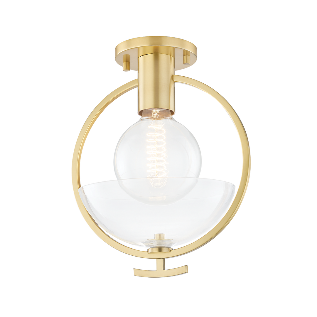 Mitzi Ringo Semi Flush Ceiling Semi Flush Mounts Mitzi Aged Brass  