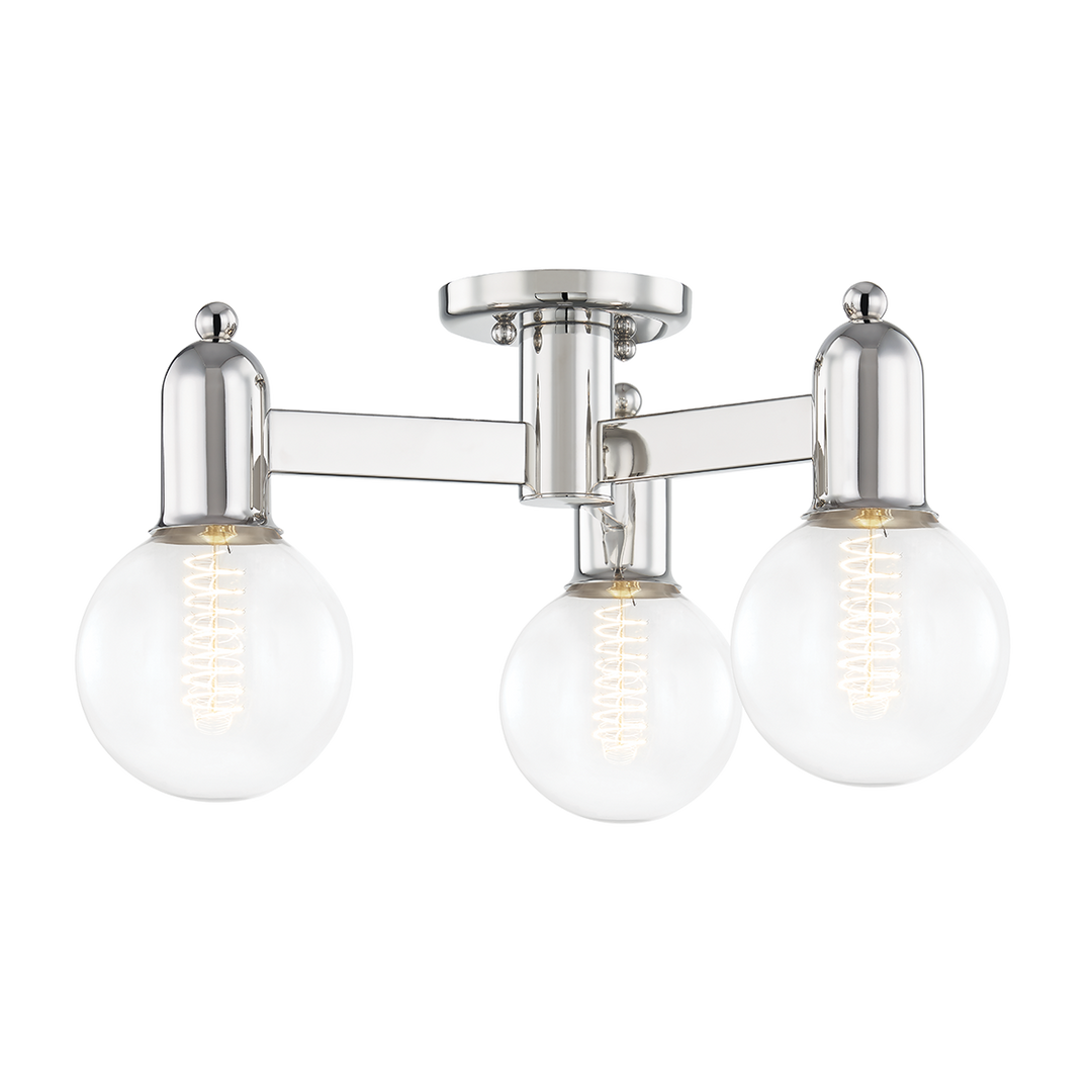 Mitzi Bryce Semi Flush Ceiling Semi Flush Mounts Mitzi Polished Nickel  