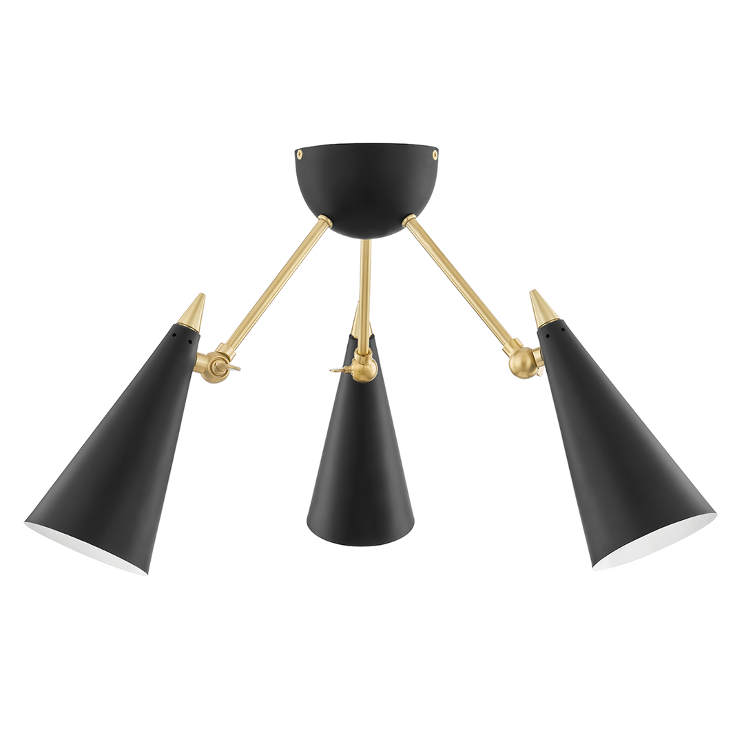 Mitzi Moxie Semi Flush Ceiling Semi Flush Mounts Mitzi Aged Brass/black  