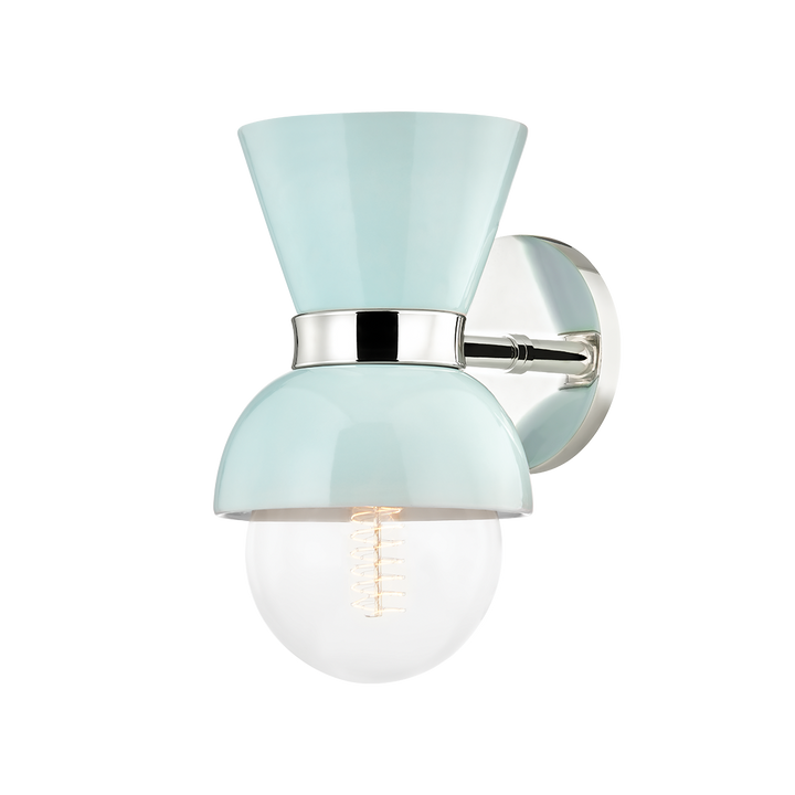 Mitzi Gillian Wall Sconce Wall Sconces Mitzi POLISHED NICKEL/CERAMIC GLOSS ROBINS EGG BLUE  