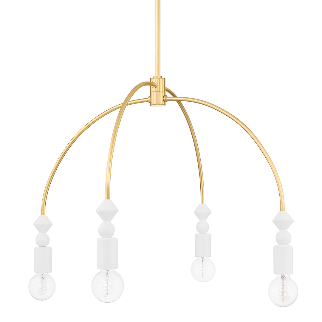 Mitzi Flora Chandelier Chandeliers Mitzi Aged Brass  