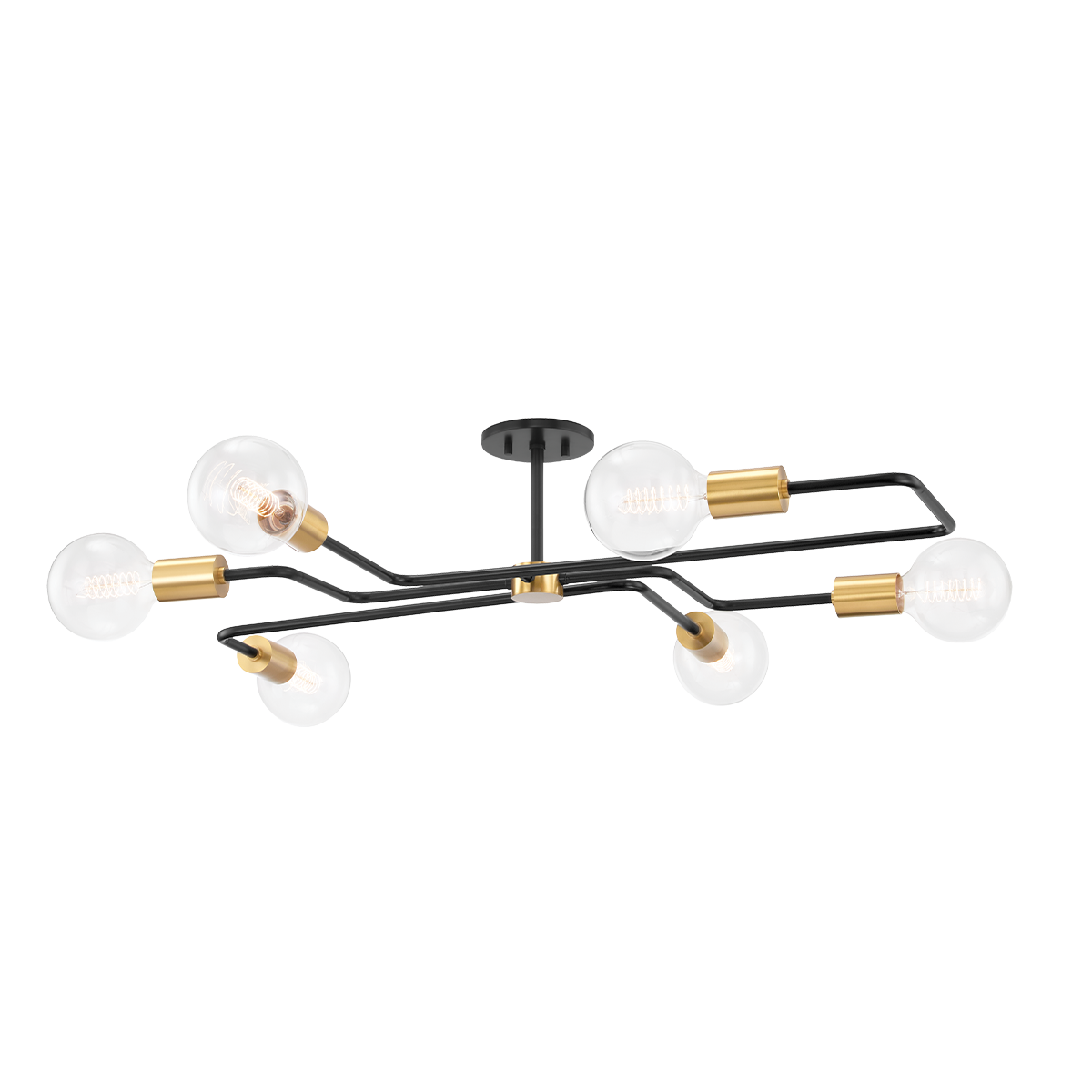 Mitzi Jena Semi Flush Semi Flush Mitzi AGED BRASS/TEXTURED BLACK COMBO  