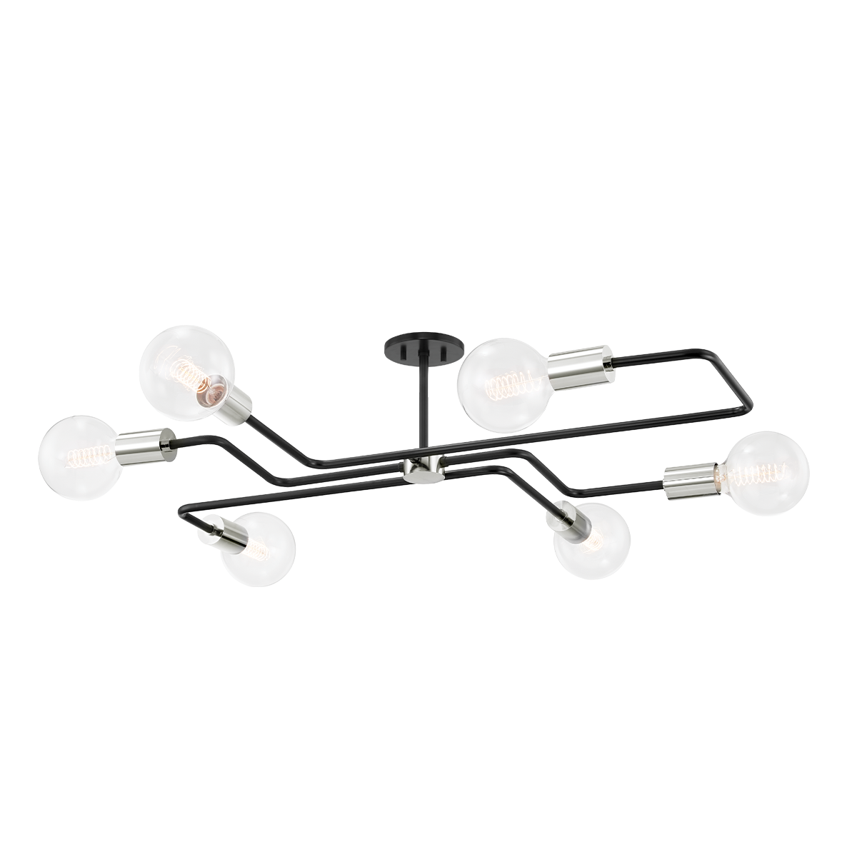 Mitzi Jena Semi Flush Semi Flush Mitzi POLISHED NICKEL/TEXTURED BLACK  