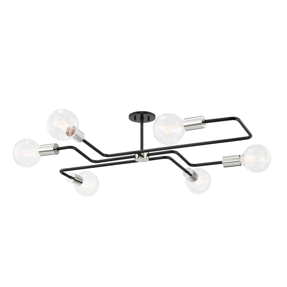 Mitzi Jena Semi Flush Ceiling Semi Flush Mounts Mitzi POLISHED NICKEL/TEXTURED BLACK  