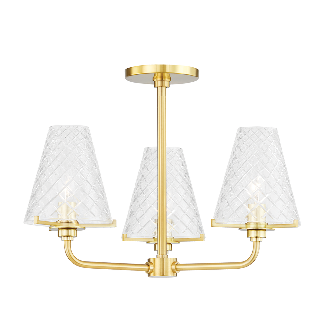 Mitzi Irene Semi Flush Ceiling Semi Flush Mounts Mitzi Aged Brass  