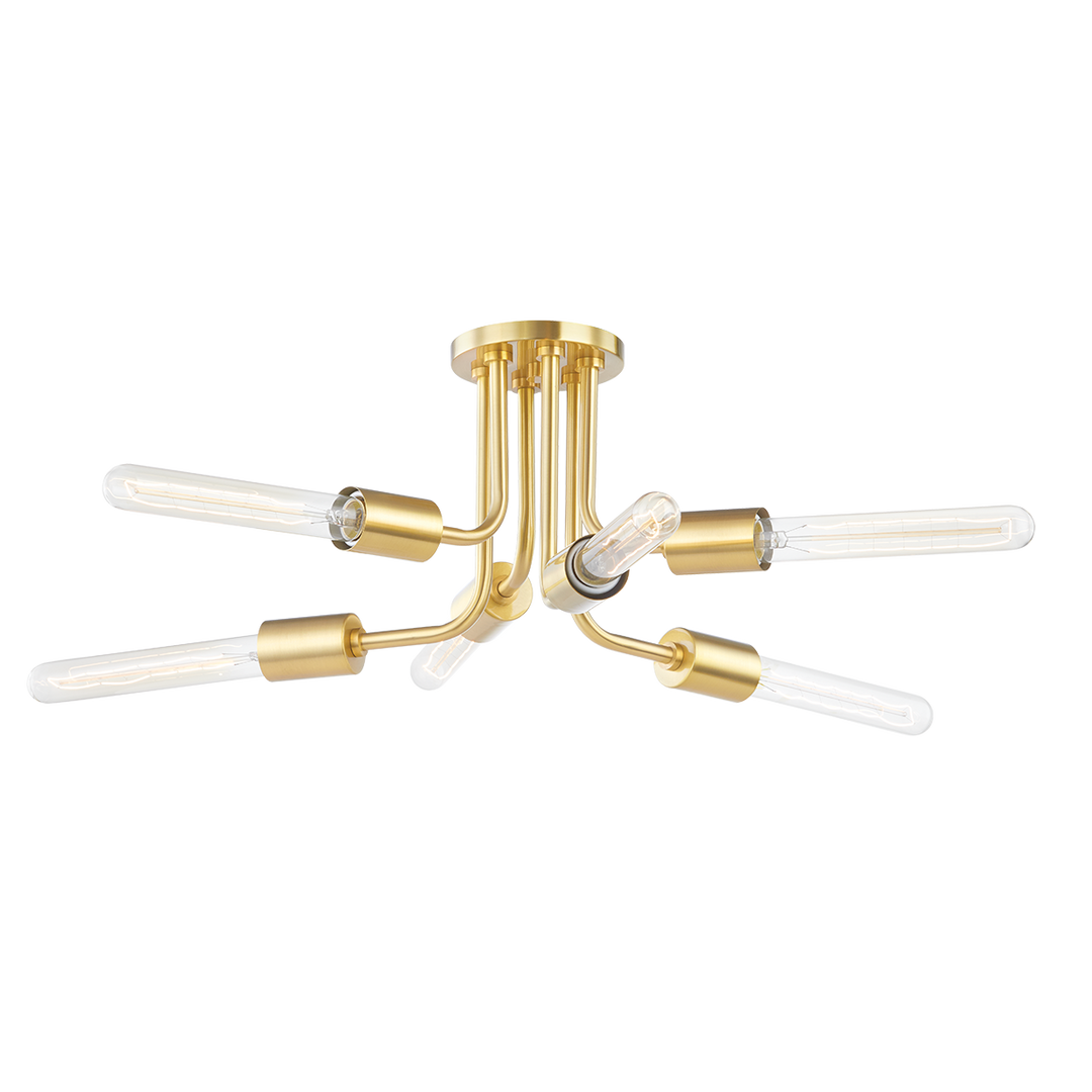 Mitzi Donny Semi Flush Ceiling Semi Flush Mounts Mitzi Aged Brass 16x29.5x8.5 