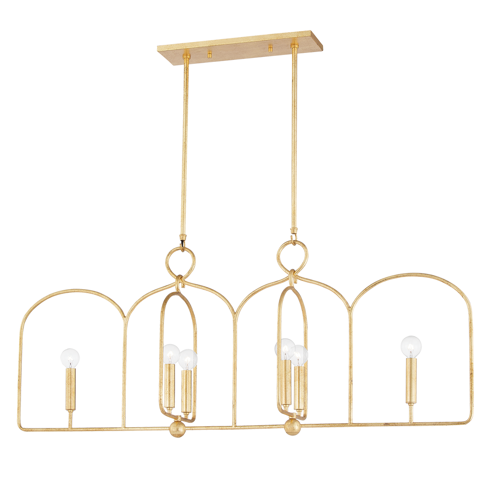 Mitzi Mallory Linear Linear Chandeliers Mitzi Gold Leaf 45.25x10x14.5 