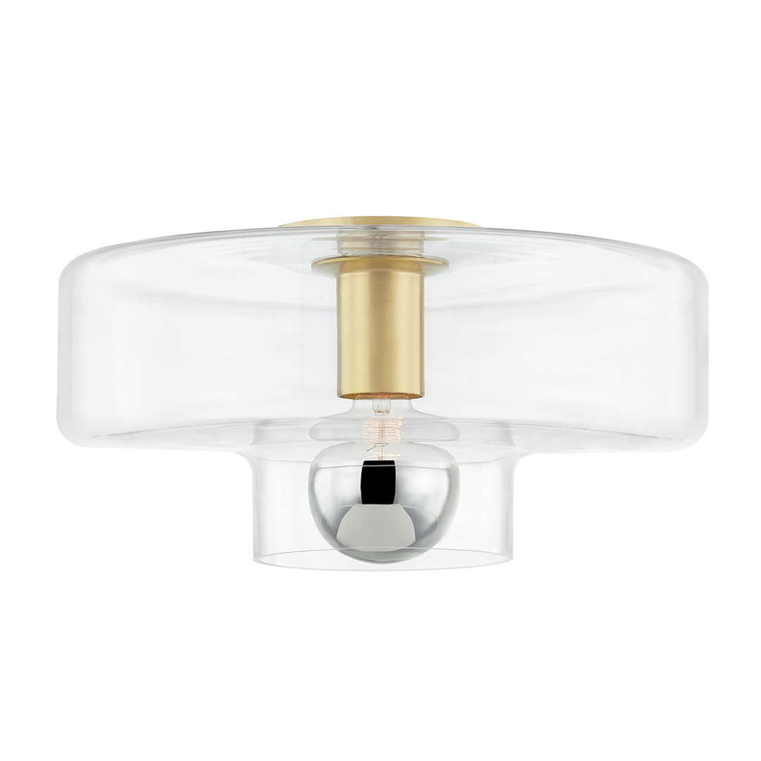 Mitzi Iona Flush Mount Ceiling Flush Mounts Mitzi Aged Brass 6.25x13.75x7 