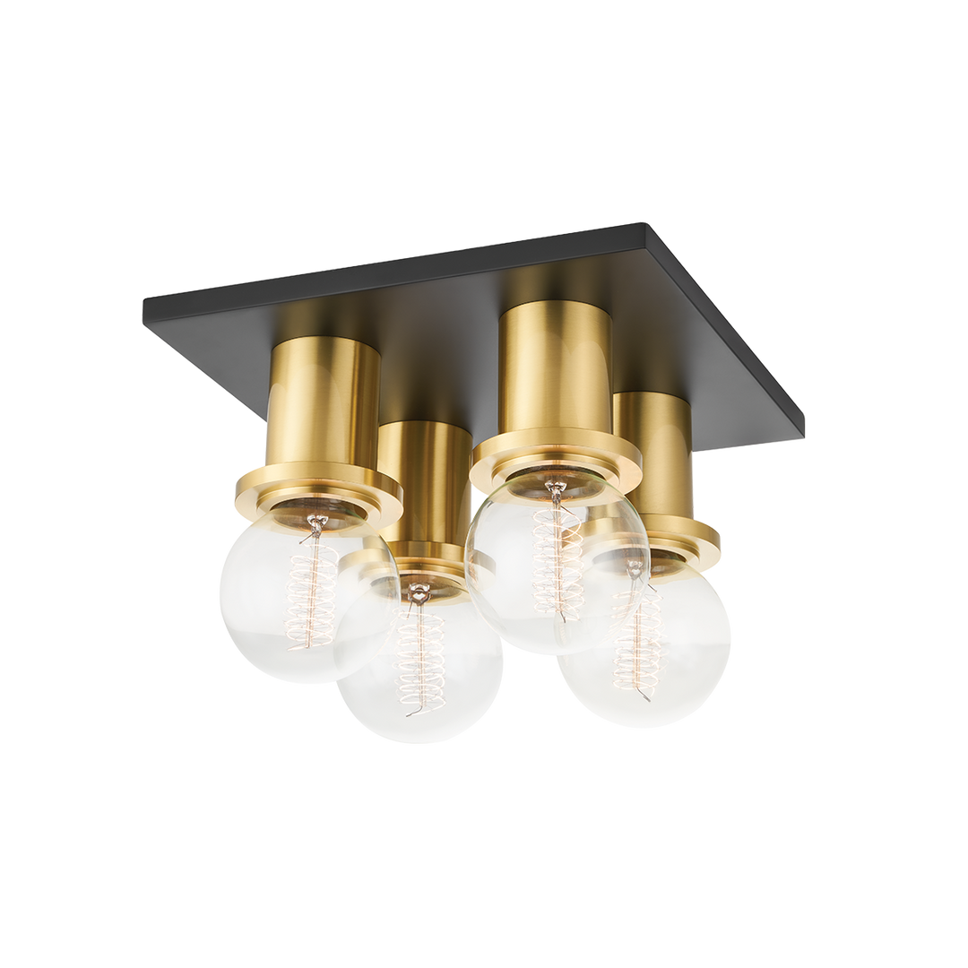 Mitzi Brandi Flush Mount Ceiling Flush Mounts Mitzi Aged Brass/soft Black  