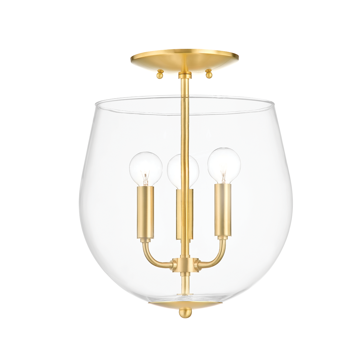 Mitzi Bobbi Semi Flush Semi Flush Mitzi Aged Brass  