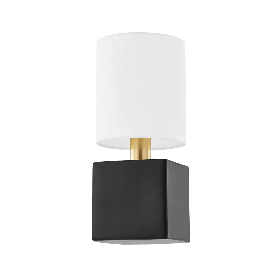 Mitzi JOEY Wall Sconce Wall Sconces Mitzi AGED BRASS/CERAMIC SATIN BLACK  