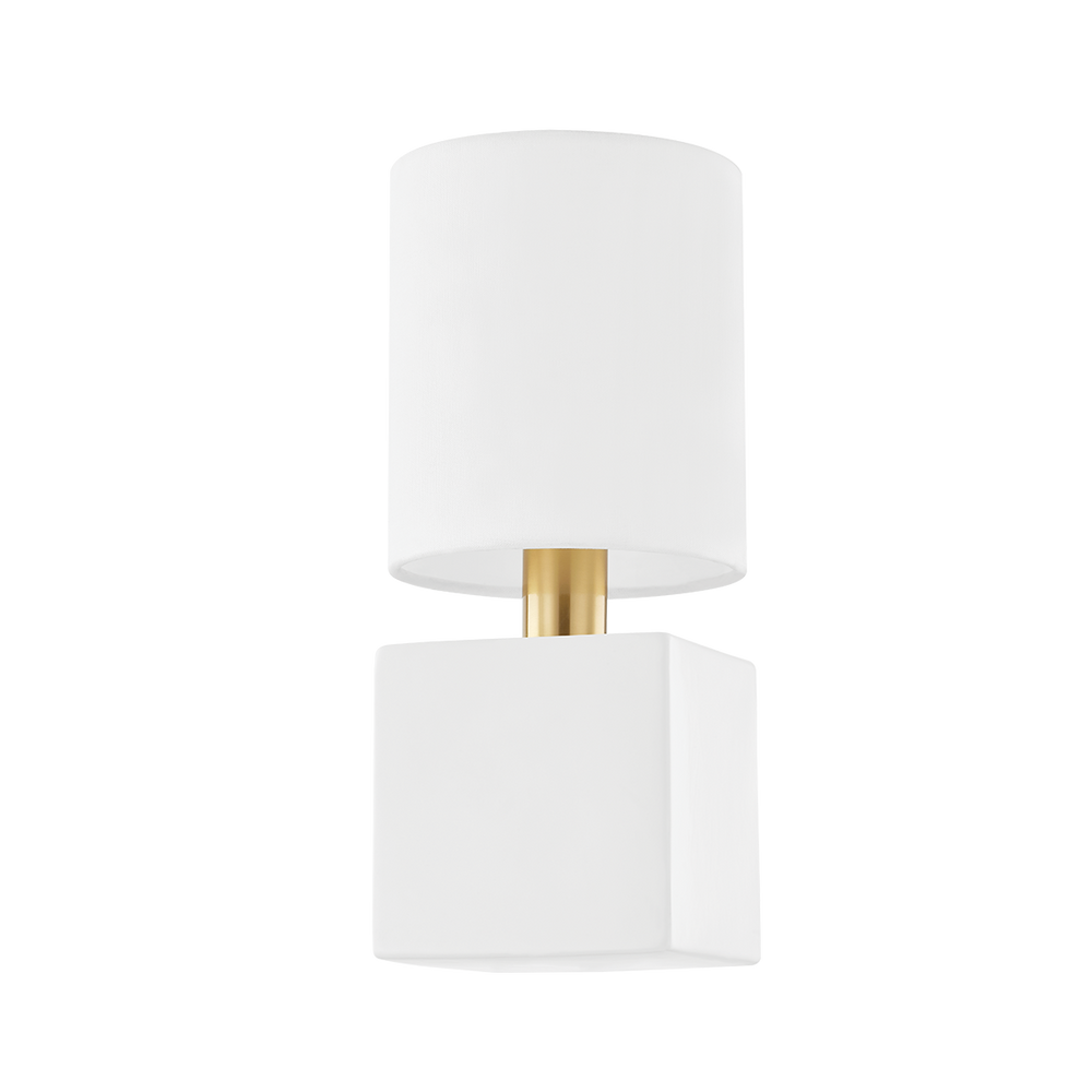 Mitzi JOEY Wall Sconce Wall Sconces Mitzi AGED BRASS/CERAMIC SATIN WHITE  