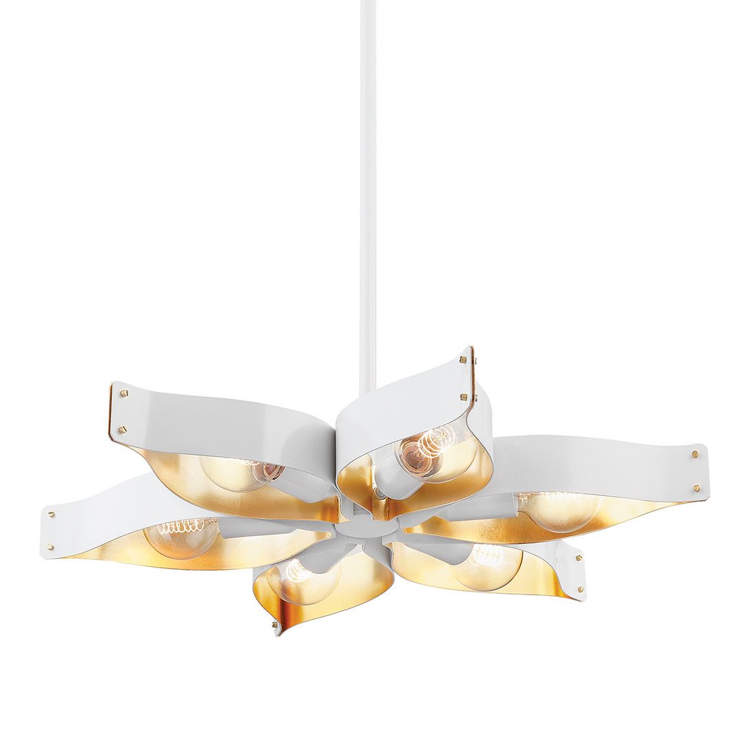 Mitzi Nala Chandelier Chandeliers Mitzi SOFT WHITE/GOLD LEAF 5x27x3.25 